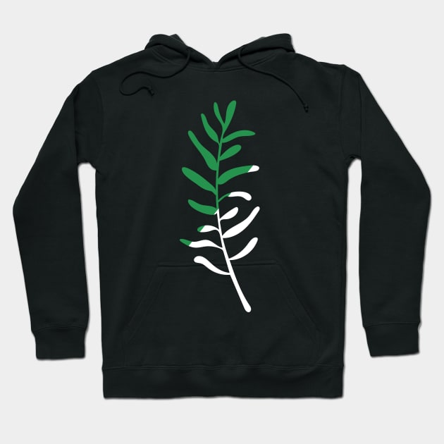 Modern abstract olive tree branch illustration Hoodie by sziszigraphics